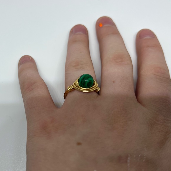 Malachite- Heart Healing, Handmade, Wire Wrapped, Fidget Ring, Anxiety Ring - Picture 5 of 12